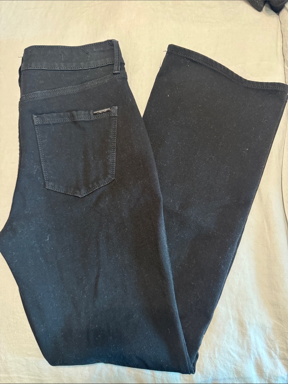 WHBM Black High Rise Shinny Flare Sculpt Jeans 4 short